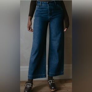 NEW The Simple Folk NWT 100% Organic Cotton Wide Leg Jean Ankle Cottagecore US14